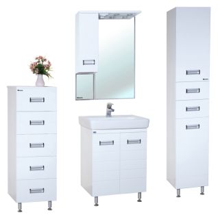 Зеркало-шкаф с подсветкой Bellezza Сиена 70см левый белый 00000001237